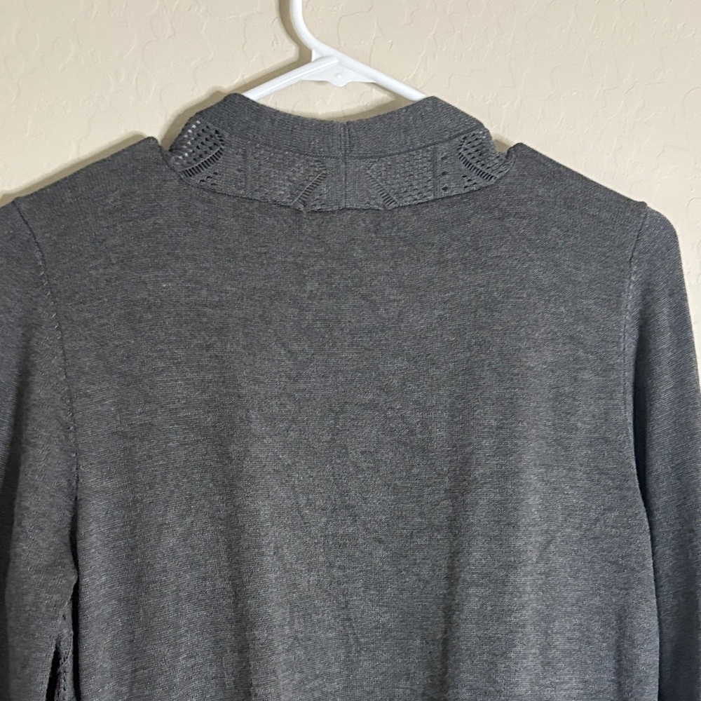 Gray Open-Front Cardigan - Picture 10 of 11